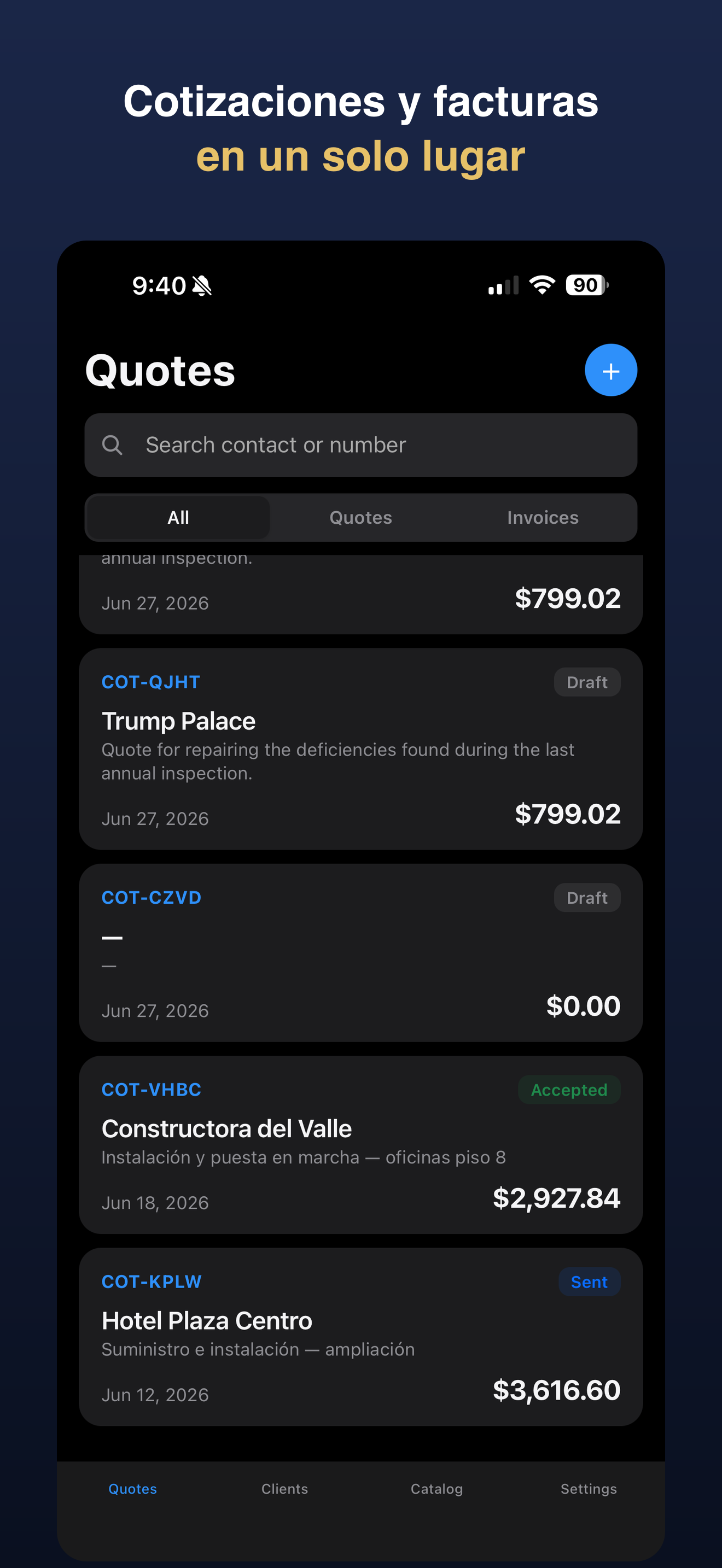 QUOTE-PRO — cotizaciones y facturas en un solo lugar